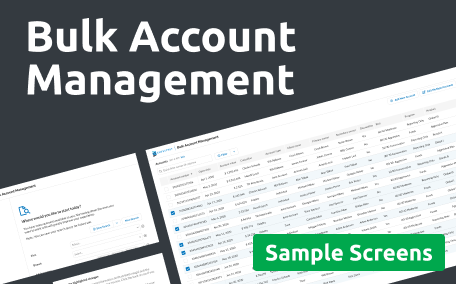 Screenshot of the Bulk Account Maintenance Platform