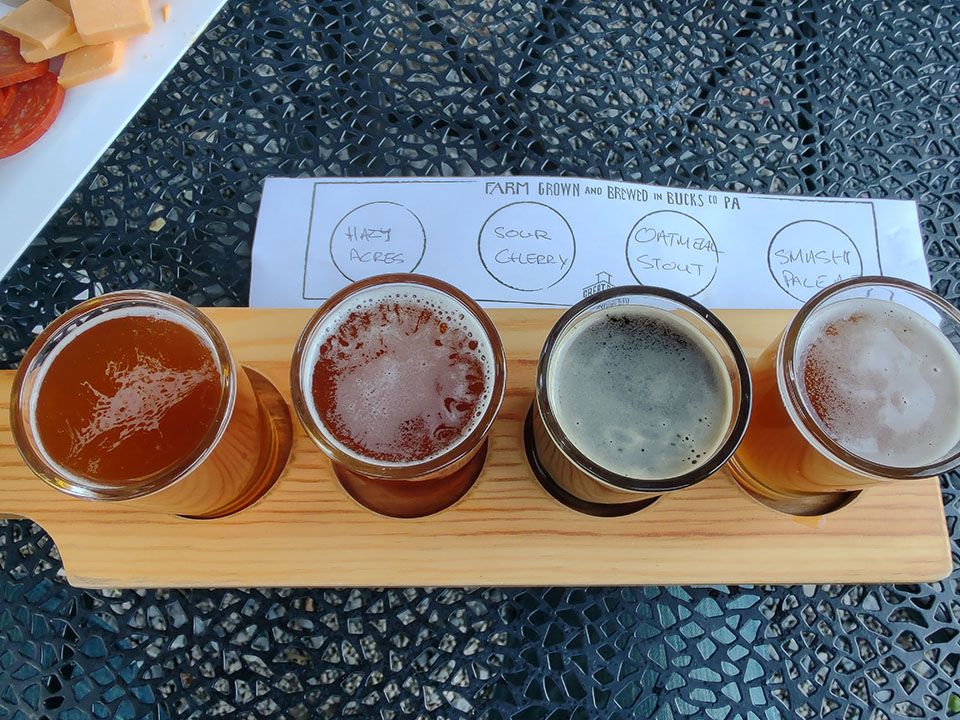 A flight of beer.