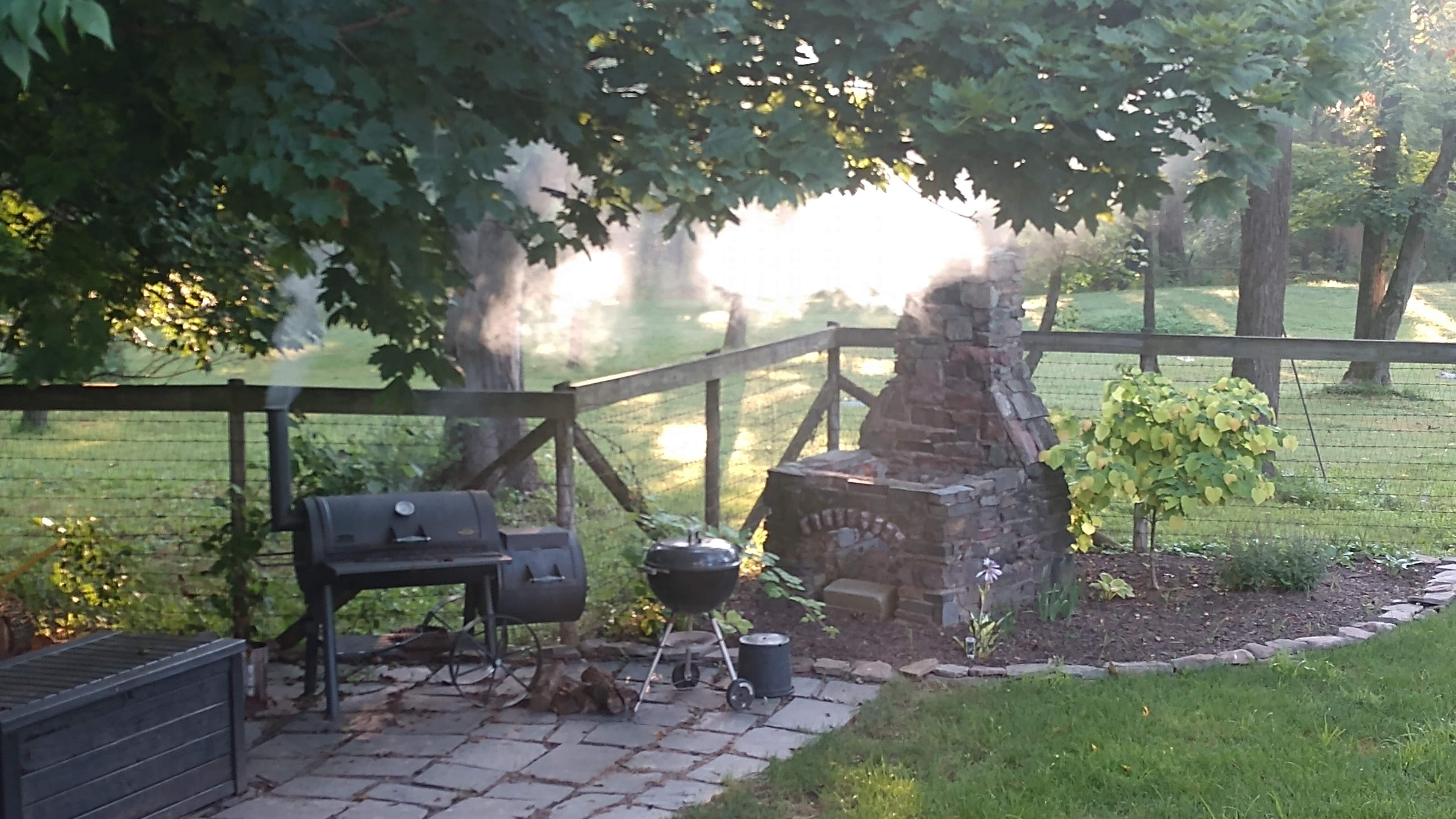 Christo smoking meat.